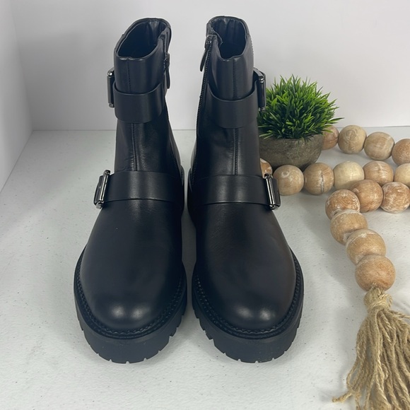 Macombs Water Resistant Moto Boot (Women) Sz 8.5 Black Leather NIB - Picture 4 of 11